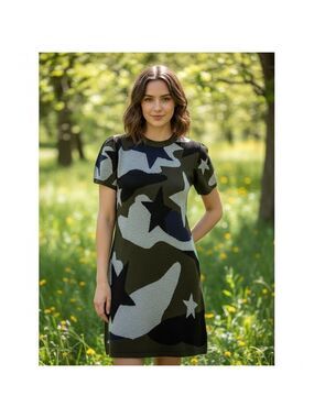 John +Jenn Star Camo Mini Knit Sweater Dress Size XS
